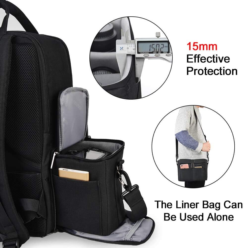 CADeN Kamerarucksack,Wasserabweisend Fotorucksack Camera Backpack & Casual Travel Bag mit USB für DS