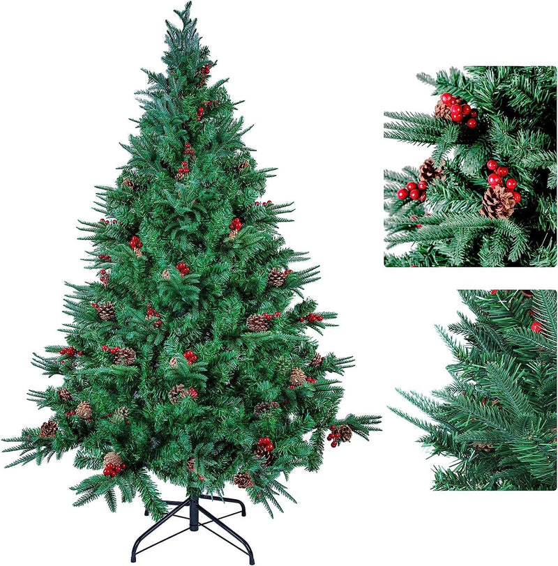 himaly Künstliche Weihnachtsbäume 180 cm mit 688 Spitzen, PVC/PE Material Naturgetreue Tannenbaum kü