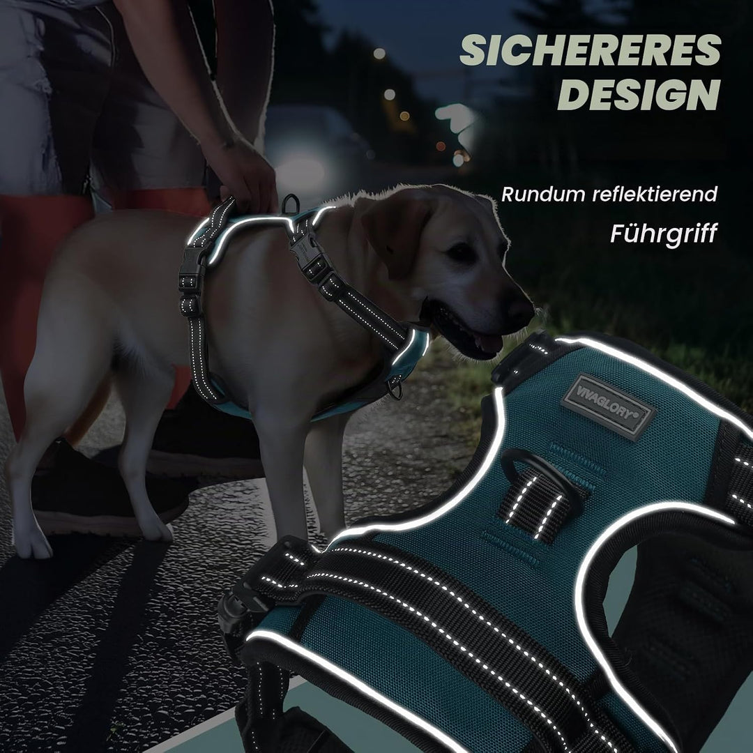 VIVAGLORY Easewalk Hundegeschirr, Anti Zug Hundegeschirr für Training &amp; Spazieren, Anti Zieh Geschir