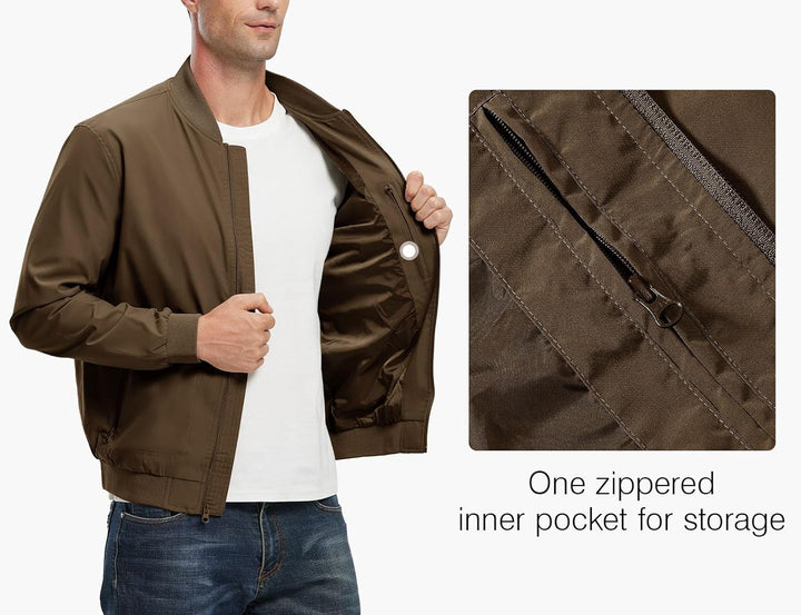 Herren Jacken Leichte Windbreaker Übergangsjacke Bomberjacke Frühling Herbst Fliegerjacke Stehkragen