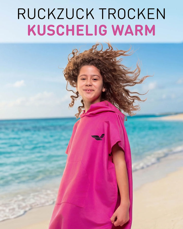 Fit-Flip Badeponcho aus Mikrofaser für Damen, Herren und Kinder | schnelltrocknend, kompakt und ultr