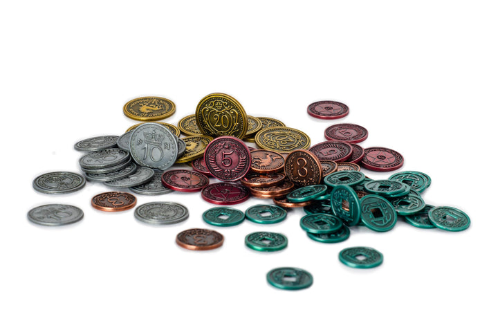 Stonemaier Games, Scythe: Metal Coins Upgrade Pack, Board Game, 1 to 5 Players, Ages 14+, 90 to 120