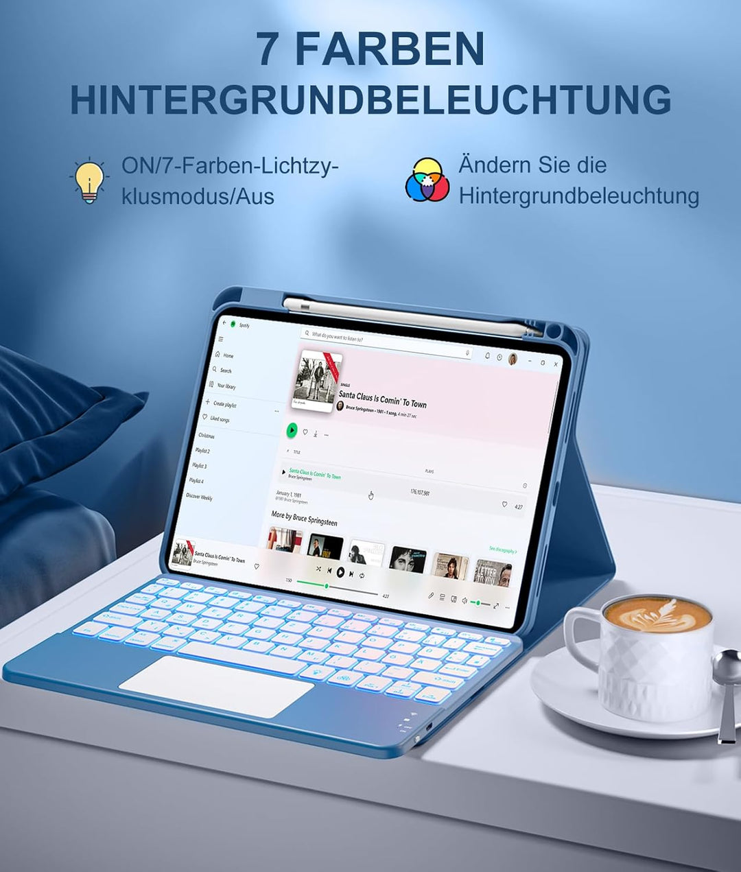 Vobafe Touchpad Hülle mit Tastatur für iPad A16 11 10 Generation 2025 2022, 11/10,9 Zoll, Magnetisch
