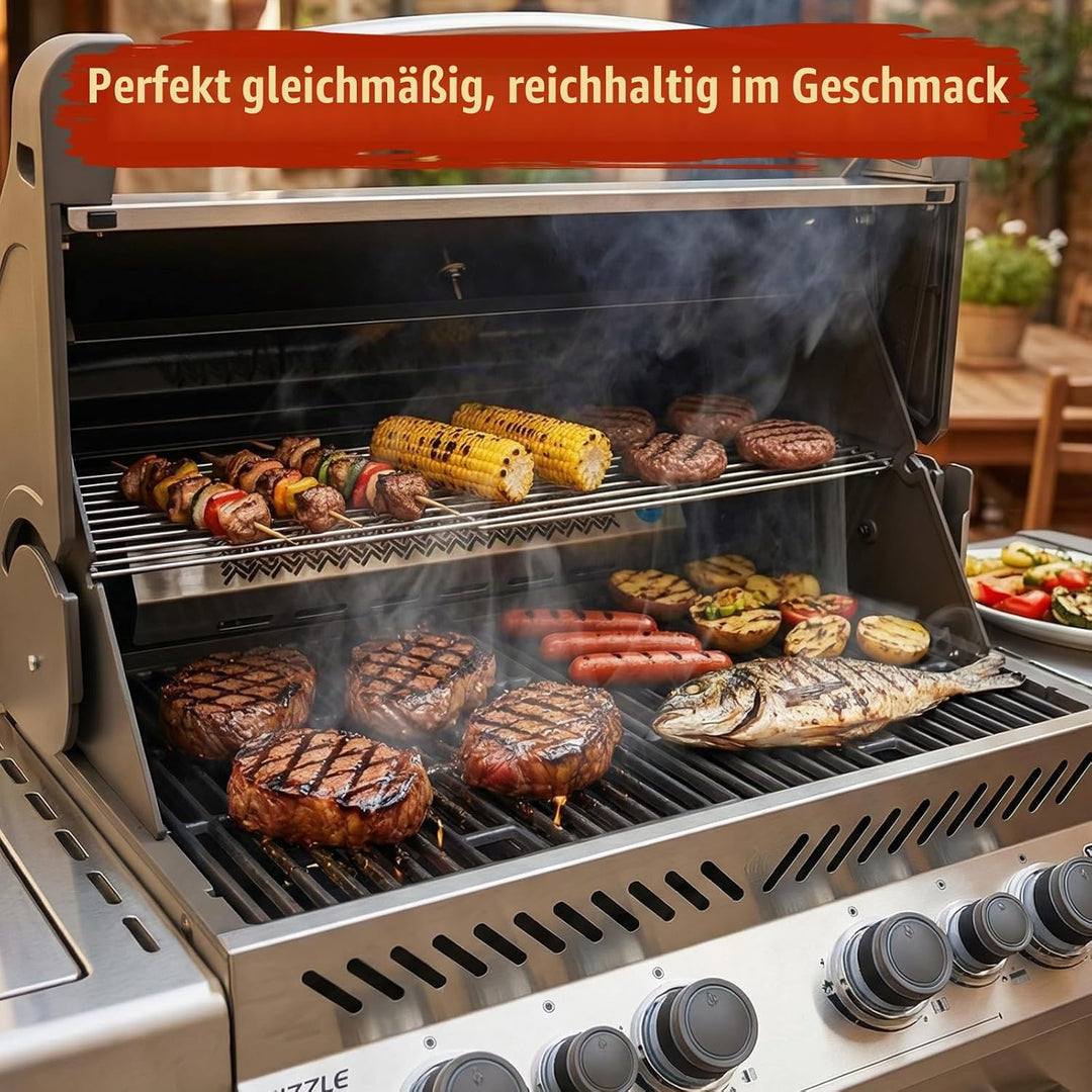 Denmay 44,5 x73,6 cm Gusseisen Grillrost für Mr Gardener Kingman 4, Emailliert Grillrost Ersatz für