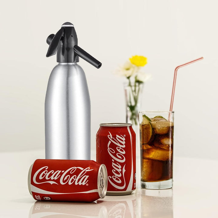 Soda Siphon,1L kohlensäurehaltiges Wasser Maschine,Seltzer Wasser Maker,Tragbare Aluminium Sparkling
