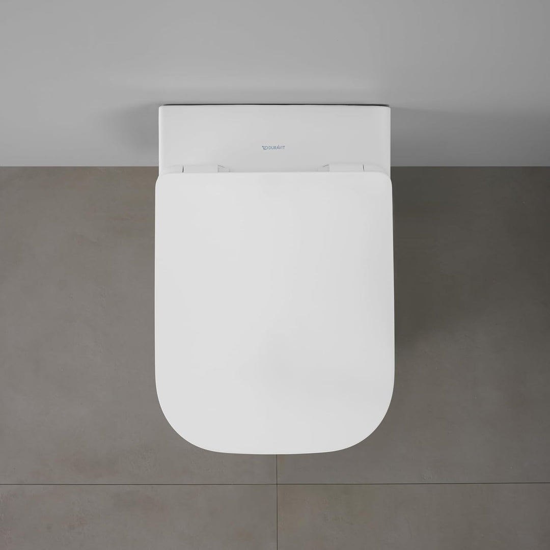 Duravit WC-Sitz Univavo, WC-Sitz eckig, Klobrille mit doppelter Absenkautomatik, Toilettendeckel Qui