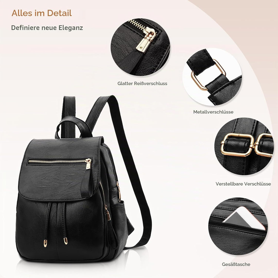 NICOLE&amp;DORIS Mode Frauen Rucksack Mini Rucksack Leder Damen Rucksack Umhängetasche Geldbörsen Mädche