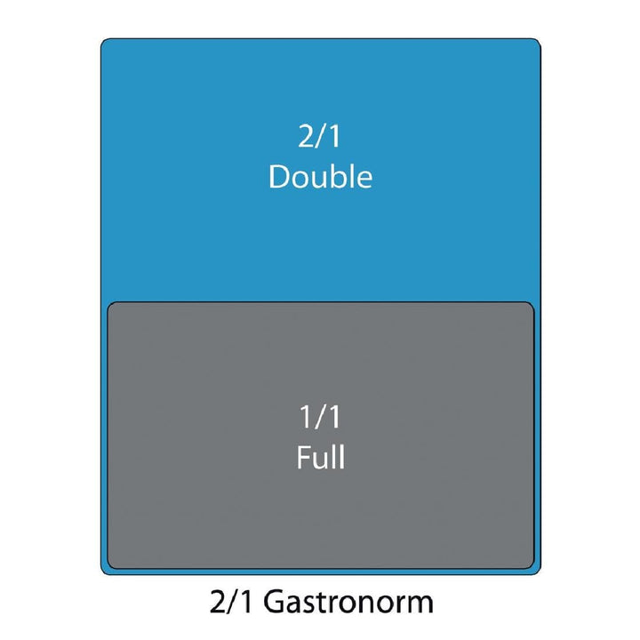 Vogue 2/1-Gastronorm-Wanne, Edelstahl, 20 mm, 650 x 530 mm, Lebensmittelbehälter für Restaurant 650