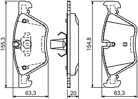 Bosch BP1028 Bremsbeläge - Vorderachse - ECE-R90 Zertifizierung - vier Bremsbeläge pro Set