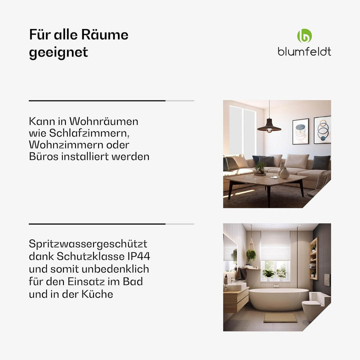 blumfeldt Infrarot Wandheizung 350W – IP44, WLAN- & App-Steuerung, Thermostat, Überhitzungsschutz, I
