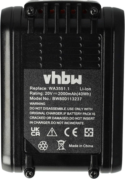 vhbw Akku kompatibel mit Worx WG891E, WG894, WG894E, WG894E.5, WU287, WU289, WU381, WX026 Elektrower