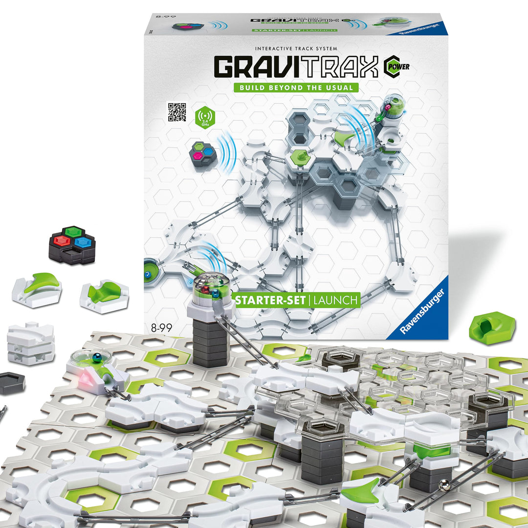 Ravensburger GraviTrax Power Starter-Set Launch - Erweiterbare Kugelbahn mit elektronischen Elemente