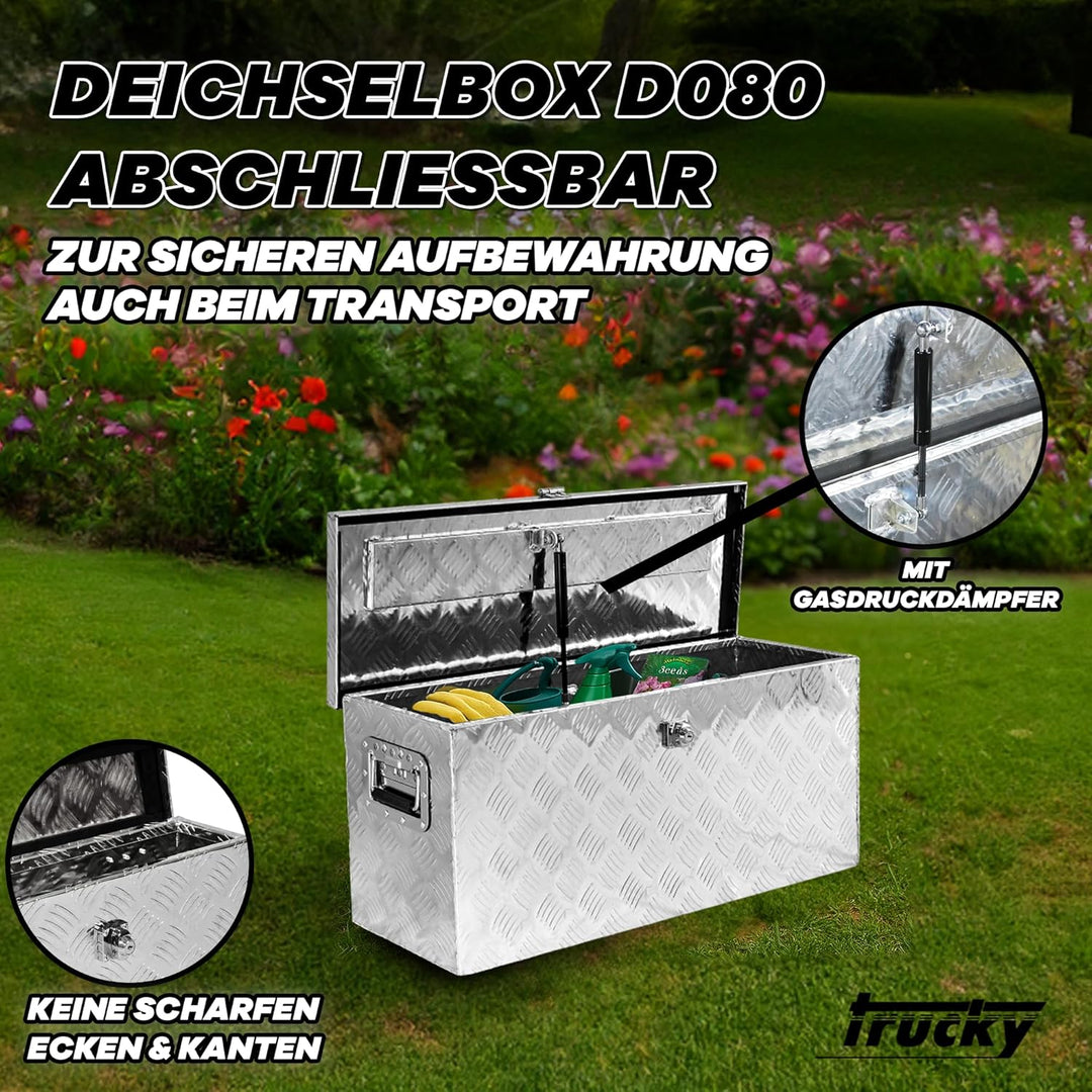 Truckbox Werkzeugbox Werkzeugkiste Anhängerbox Alubox D080 Alumium Deichselbox Trucky