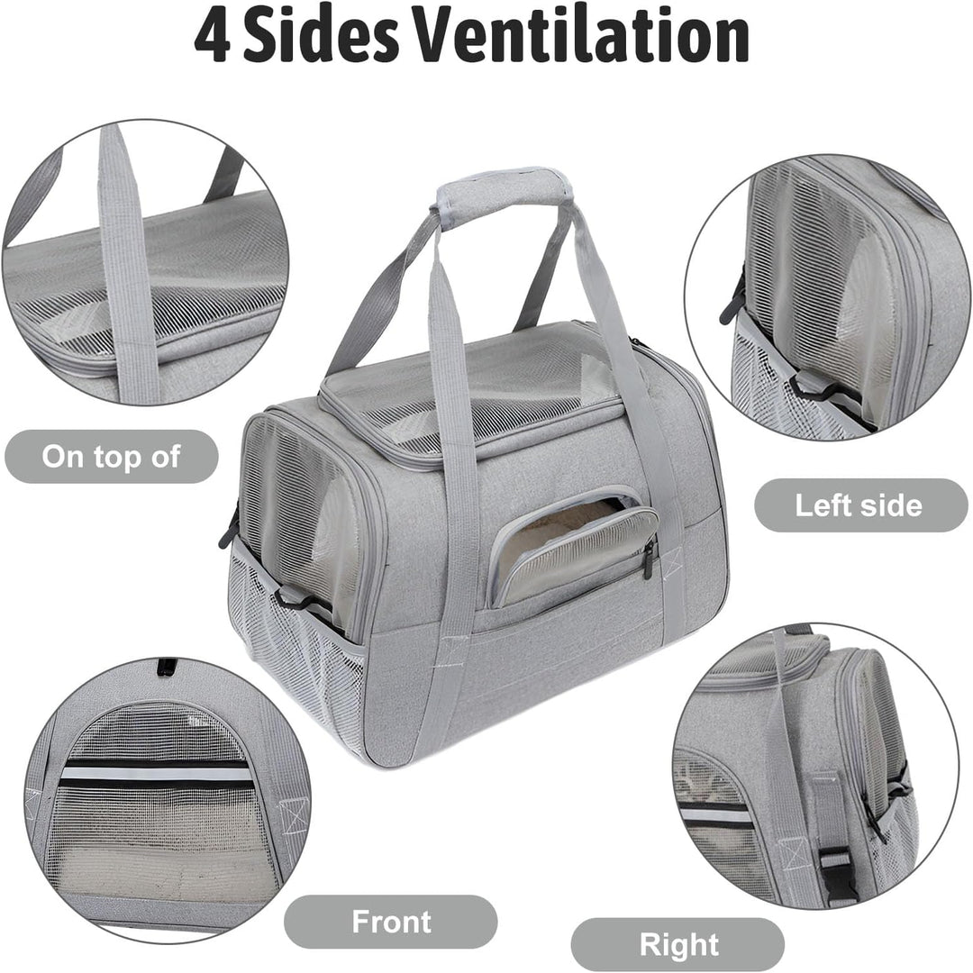 Transporttasche für Haustiere+ Fleecematte, Transporttasche für Katzen und Kleinere Hunde bis 10 kg,