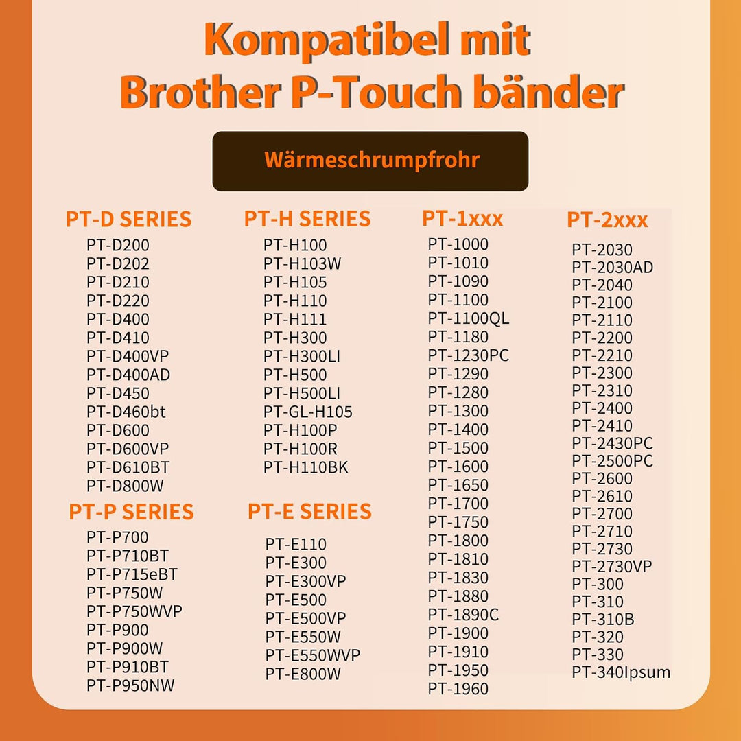 3x Kompatibel für Brother Ptouch HSe-631 HSe631 HS-631 HS631 11.7mm Schwarz auf Gelb Wärmeschrumpfro