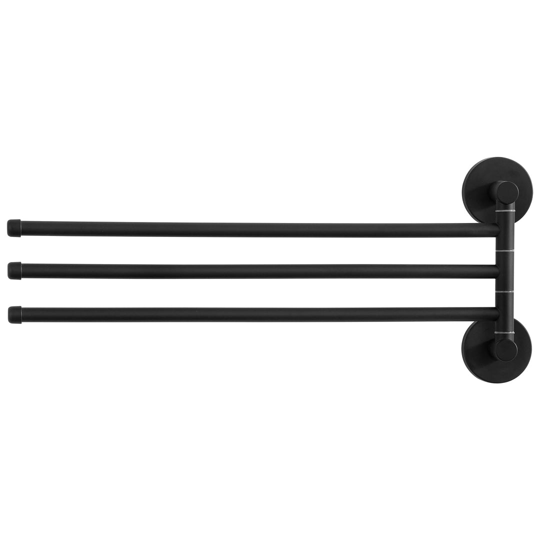 Auralum Handtuchhalter ohne Bohren Schwarz/mit Bohren,180° Klappbar Handtuchhalter Schwarz Kann 5 KG
