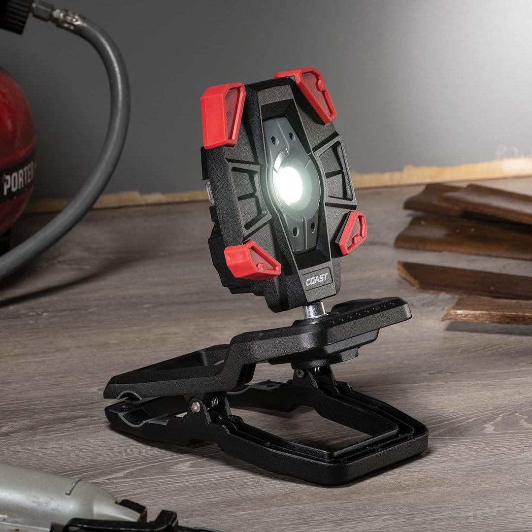 Coast CL40R 3900 Lumen wiederaufladbare Dual Power drehbare LED-Aluminium-Klemmleuchte mit Weitwinke