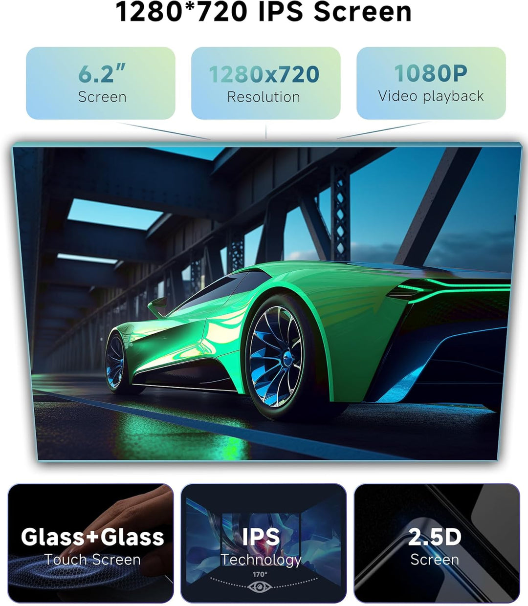 4G+64G Autoradio für Jeep/Chevrolet/Chrysler/Dodge,8 Kern,6.2 Zoll HD IPS Touchscreen Auto Radio mit