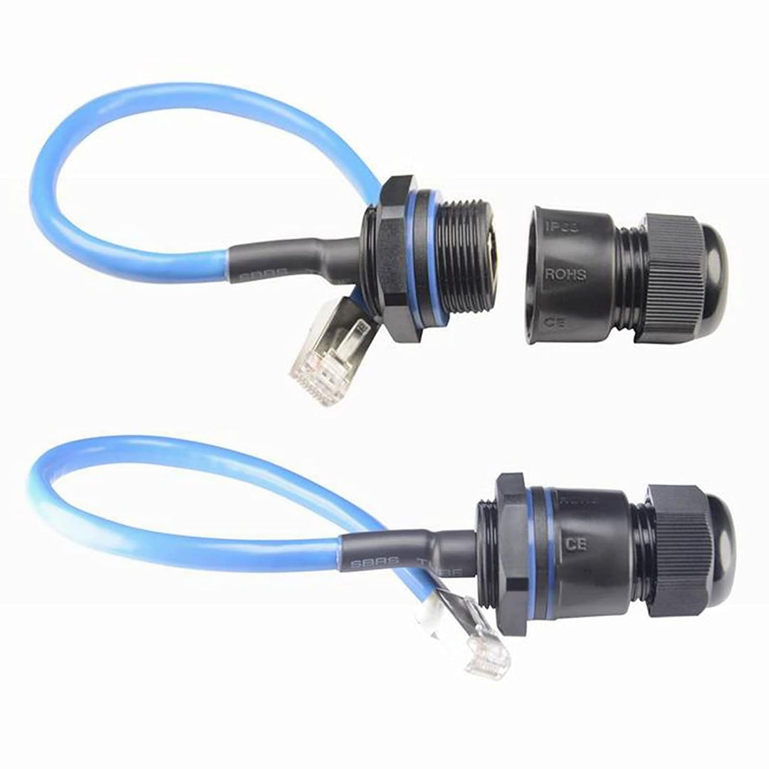 PENGLIN 2 Stück RJ45 M25 CAT6 Wasserdicht Ethernet Einbaubuchse,Ethernet LAN Kabel Stecker auf Buchs