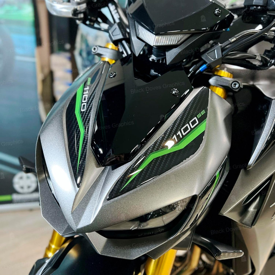 Black Doves Graphics 3D-Aufkleber aus Harz kompatibel mit Kawasaki Z1100 SE 2026 (GY1) | Made in Ita