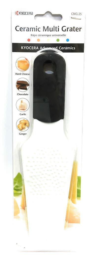 KYOCERA Kitchen Products Keramikreibe mit Griff, schwarz/weiss Reiben, Kunststoff, Keramik, 23,1 x 6
