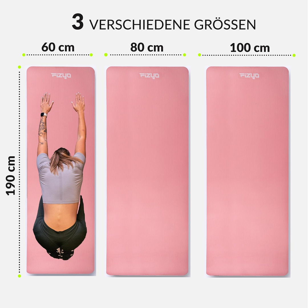 Fizyo Rutschfeste Yogamatte aus NBR-Schaum 190×100×1,5 cm – Extra Grosse Fitness- und Gymnastikmatte