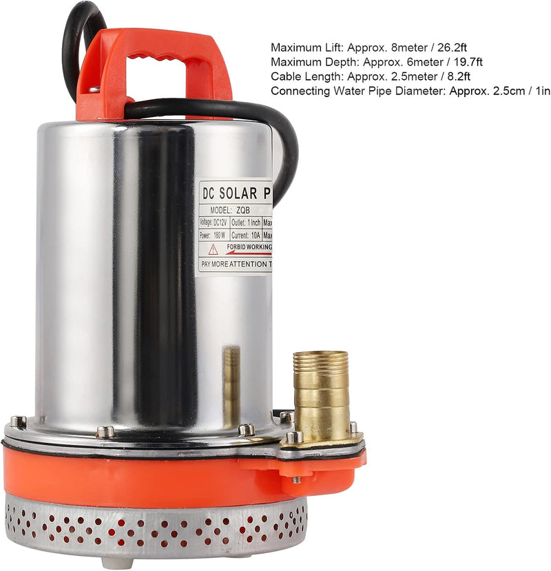 DC 12 V Tauchpumpe, Solar-Wasserpumpe, Kleine Batterie, Solar-Tauchwasserpumpe, Ideal für Bewässerun