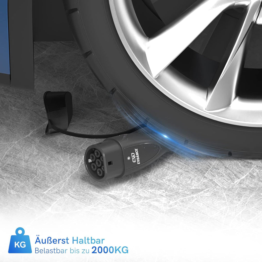 EVDANCE Typ 2 Ladekabel 22KW 6m 32A 3 Phasig, Ladekabel Typ 2 mit Tasche für E Auto EV/PHEV, Typ 2 a