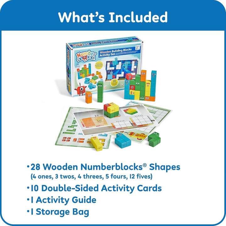 Learning Resources Numberblocks Kit mit 20 Aktivitäten und 28 Holzstücken, Charaktere von Eins bis F