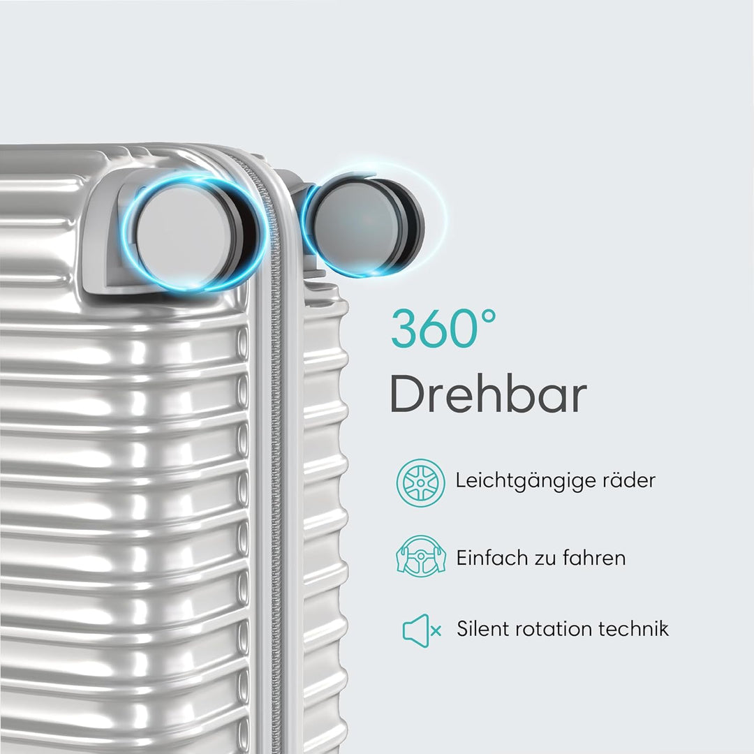 Voyagoux Kofferset 2 teilig - 40L & 72L, Hartschalenkoffer Klein und Gross, Rollkoffer, TSA-Schloss,
