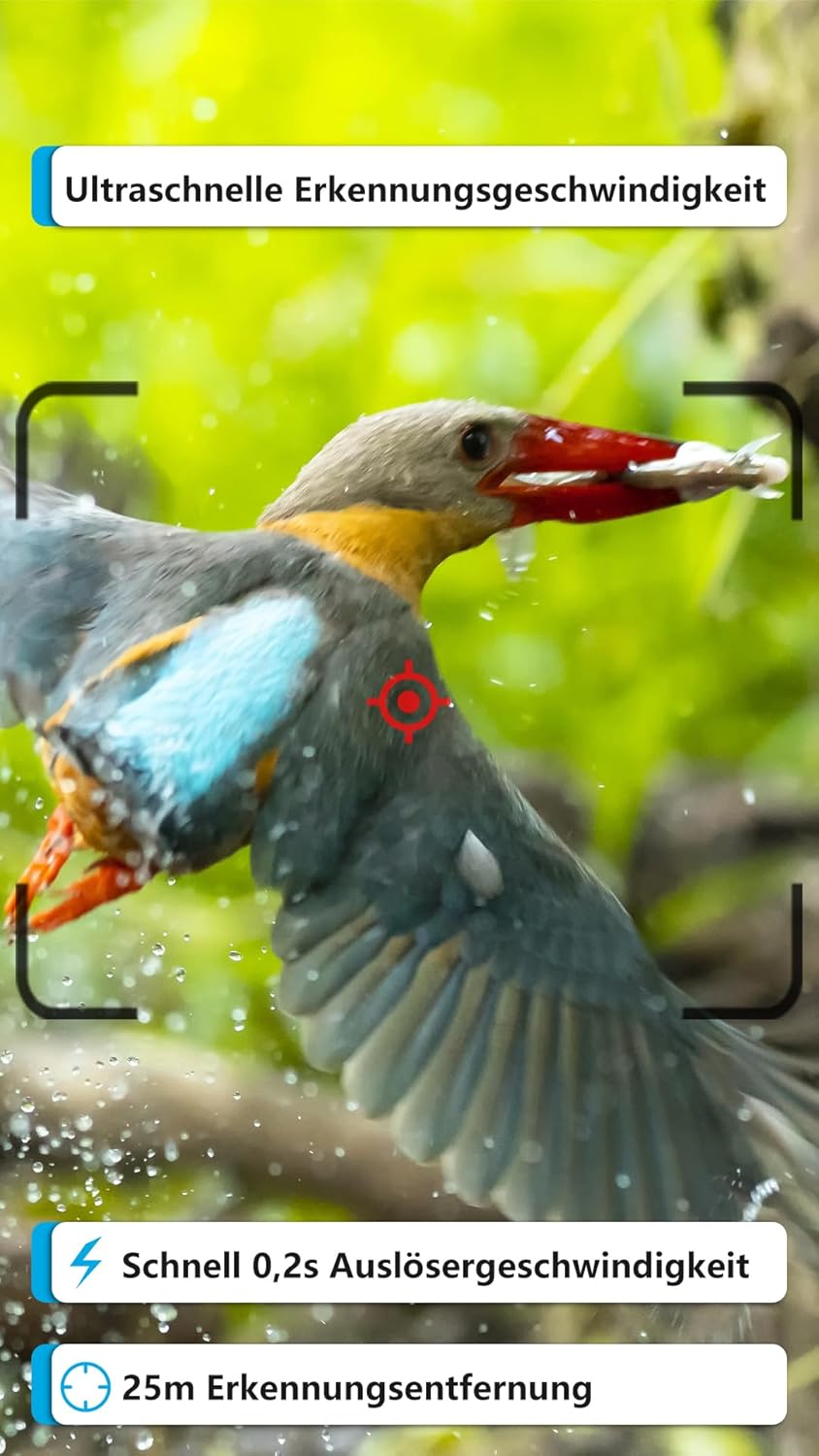 Meidase P90 Pro Wildkamera WLAN mit App, 64MP H.264 1296P, 25m Infrarot Nachtsicht Bewegungsmelder,