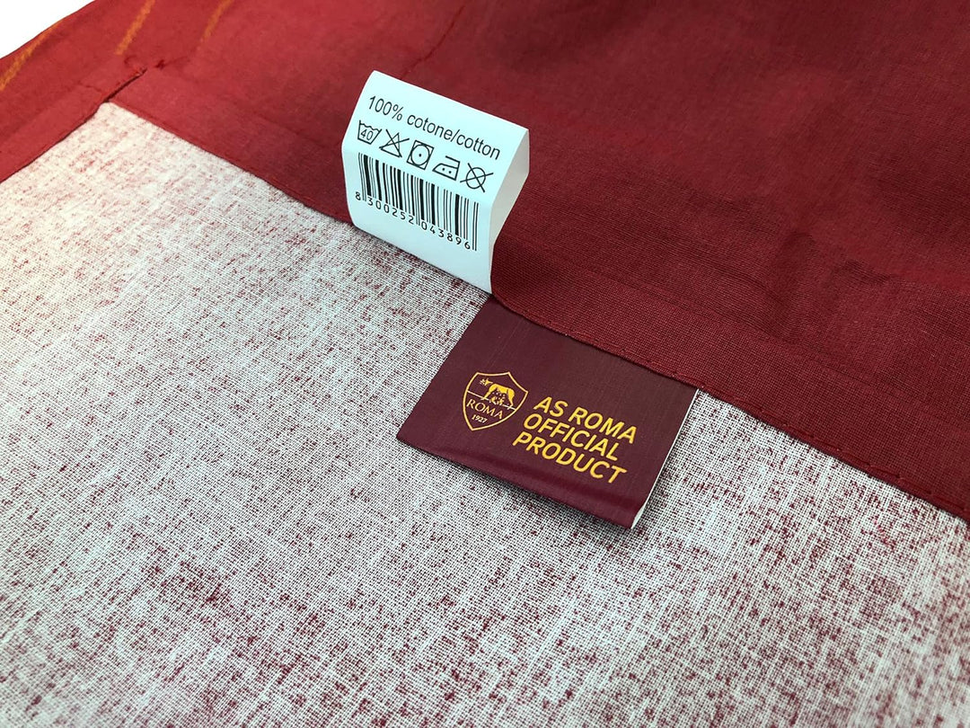 Bettwäsche-Set für Einzelbett, A.S Roma, 100% Baumwolle una piazza Gelb/Rot, una piazza Gelb/Rot
