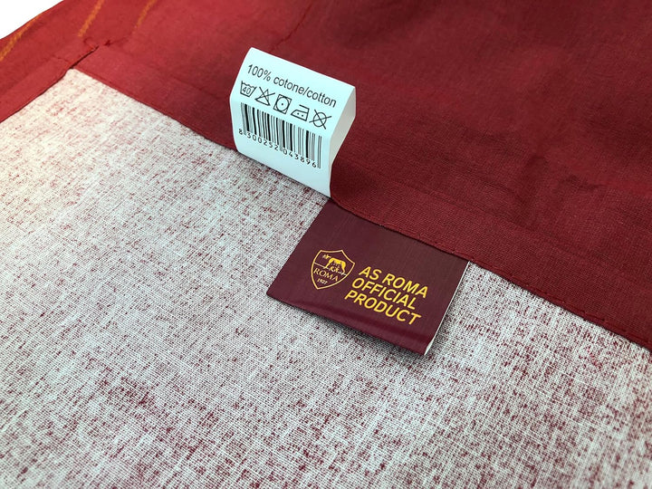 Bettwäsche-Set für Einzelbett, A.S Roma, 100% Baumwolle una piazza Gelb/Rot, una piazza Gelb/Rot