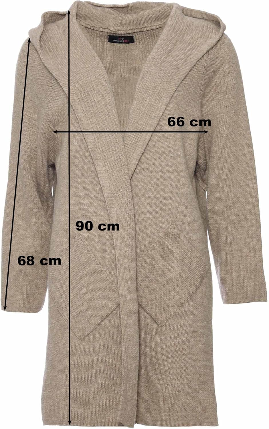 Zwillingsherz Strickjacke Cardigan für Damen - Hochwertiger Mantel Überwurf warm kuschelig weich mit