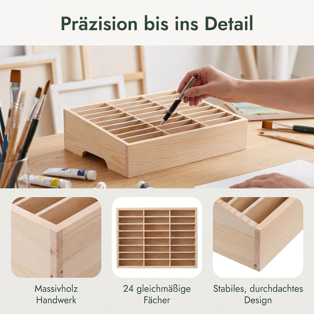 STOBOK 24-Gitter-Desktop-Aufbewahrungsbox Aus Holz Handyhalter Handy-Management-Speicher-Organizer F