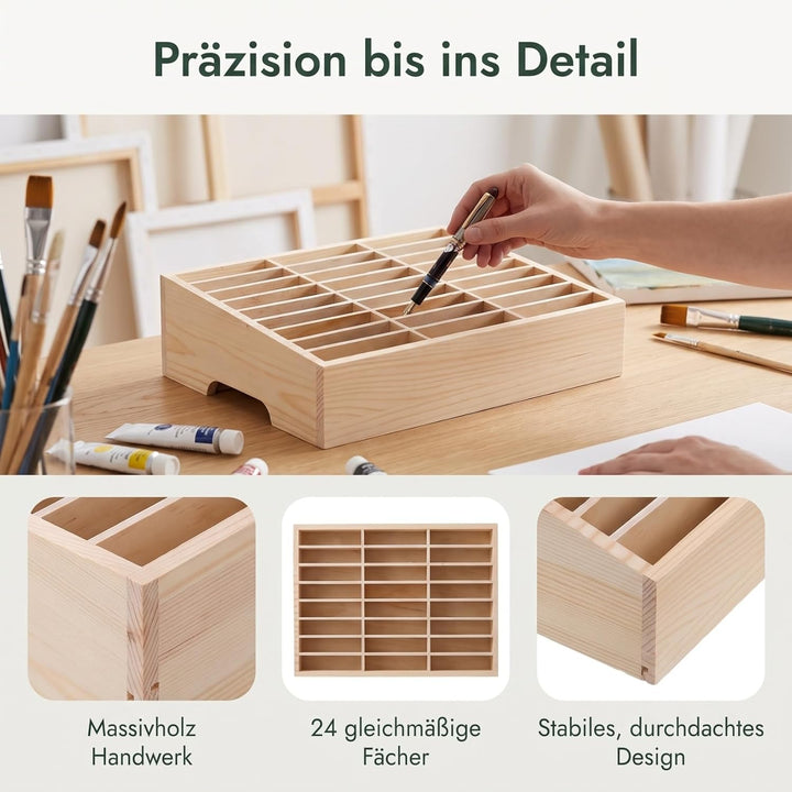 STOBOK 24-Gitter-Desktop-Aufbewahrungsbox Aus Holz Handyhalter Handy-Management-Speicher-Organizer F