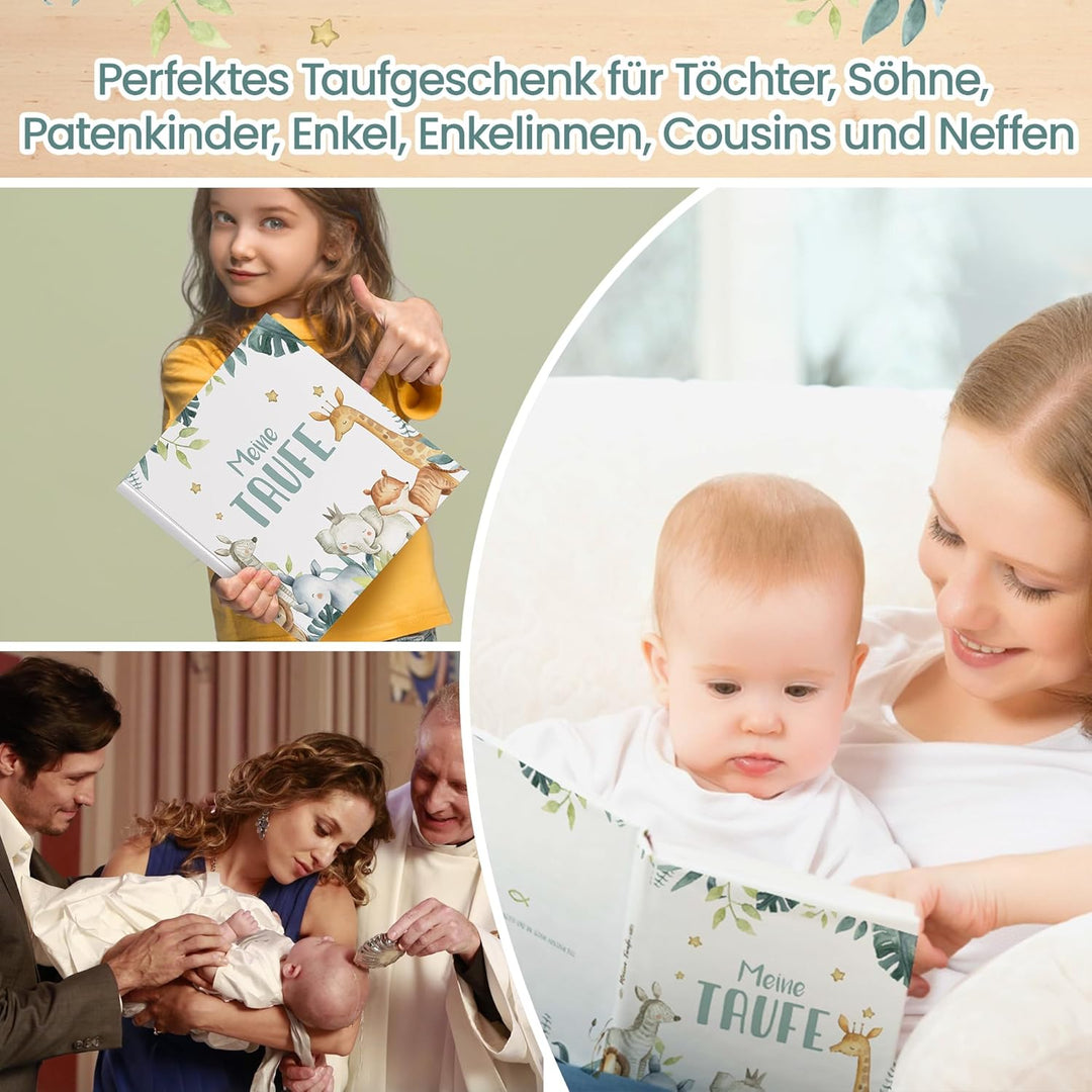Legezon Meine Taufe – Gästebuch & Erinnerungsbuch zur Taufe mit Aufklebern | Taufgeschenk für Mädche