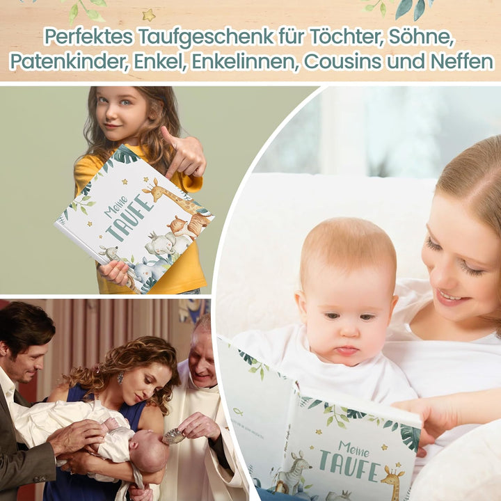 Legezon Meine Taufe – Gästebuch & Erinnerungsbuch zur Taufe mit Aufklebern | Taufgeschenk für Mädche