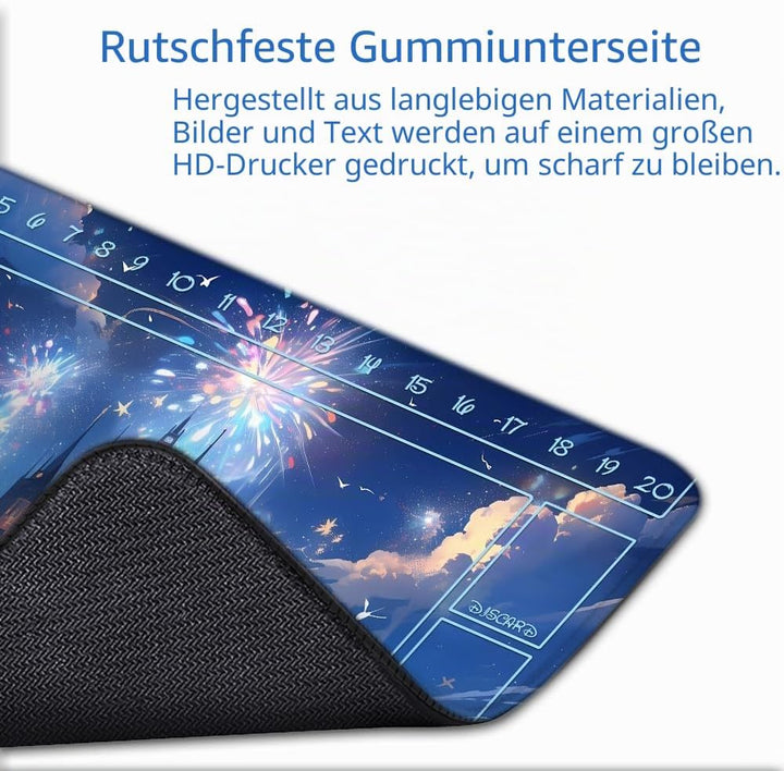 Lorcana Playmats Kompatibel TCG 61 x 35,6 cm Gaming-Matte, rutschfester Gummi mit Zonen, Spielmatte