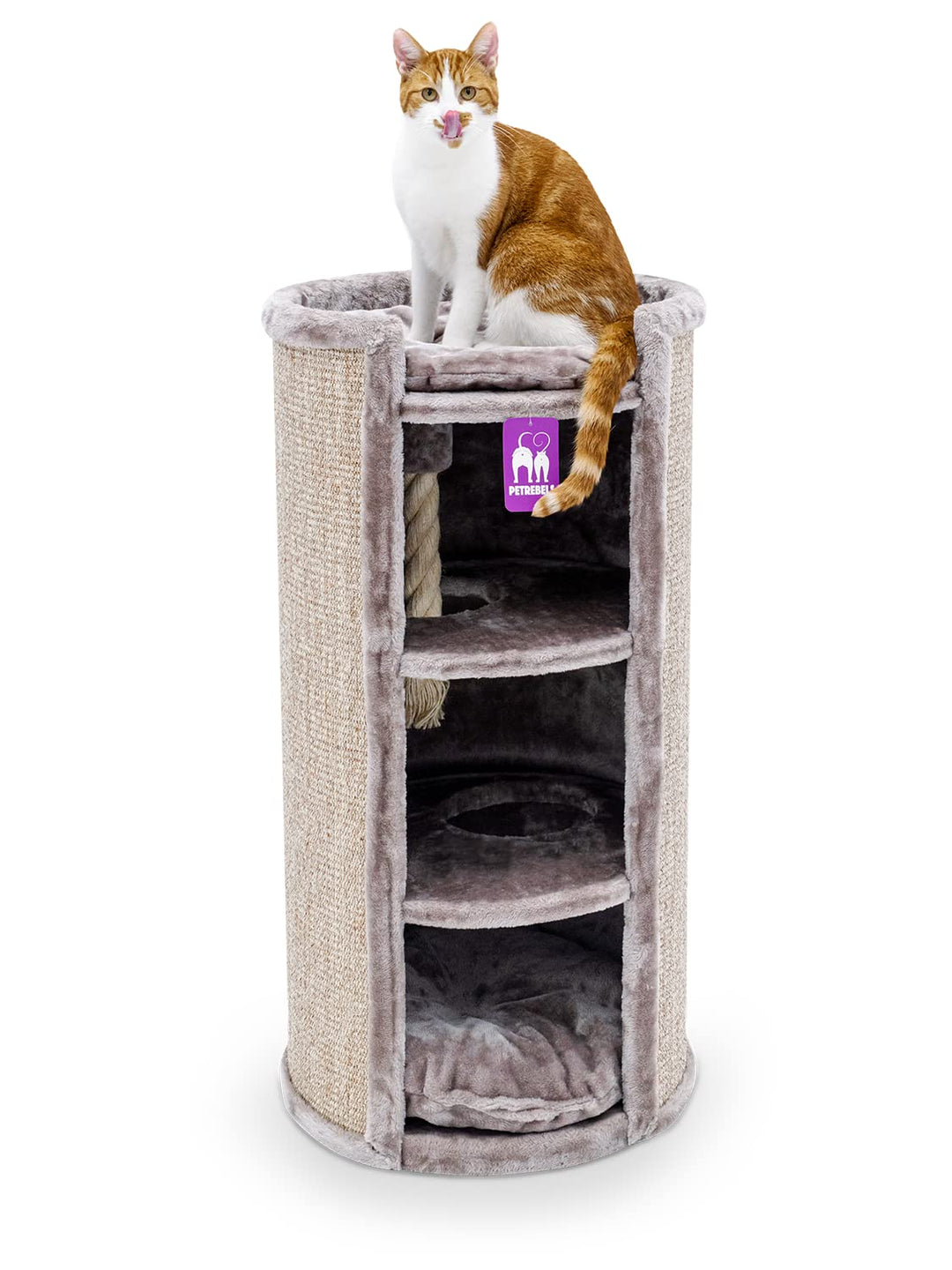 Petrebels XXL Kratztonne für grosse Katzen, Superdome 100 cm, Cappuccino | extrem stabil, Ø 50 cm Br