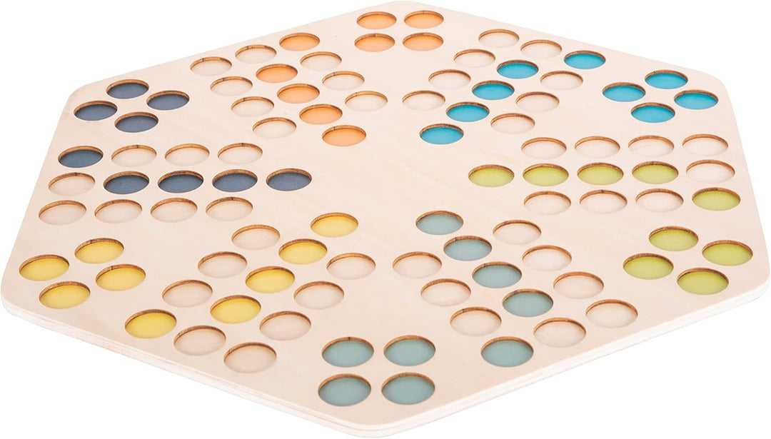 small foot Ludo für 6 Spieler XL aus Holz, Gesellschaftsspiel für die ganze Familie, für Kinder ab 4
