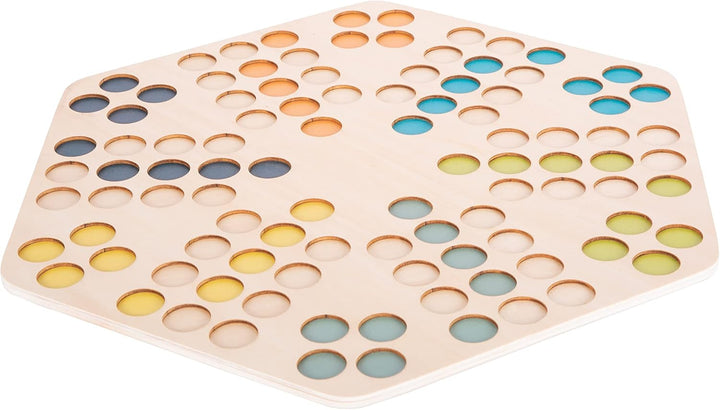 small foot Ludo für 6 Spieler XL aus Holz, Gesellschaftsspiel für die ganze Familie, für Kinder ab 4