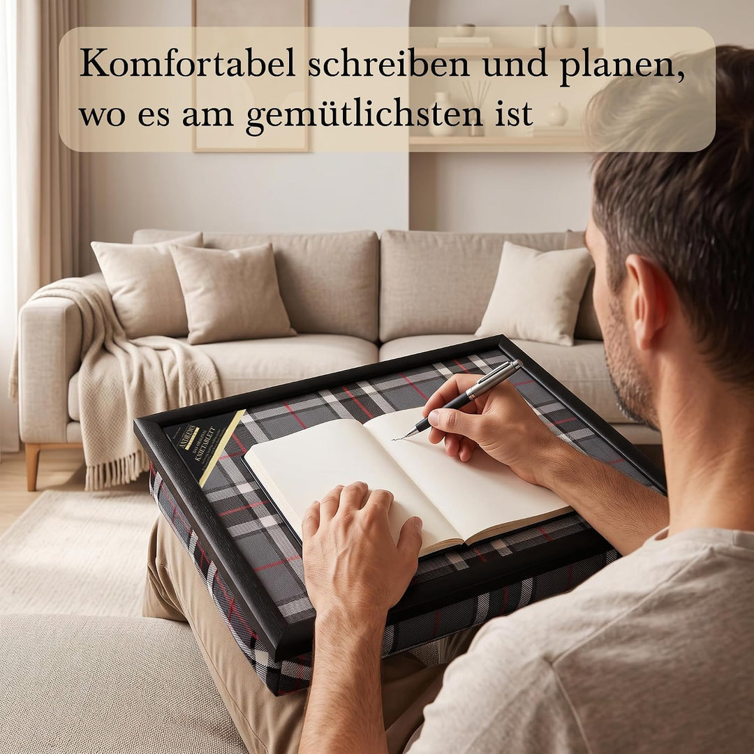 Kariertes Knietablett: Allover-Schottenkaro (Thomson Grey) Thomson Grey 1 Stück (1er Pack), Thomson