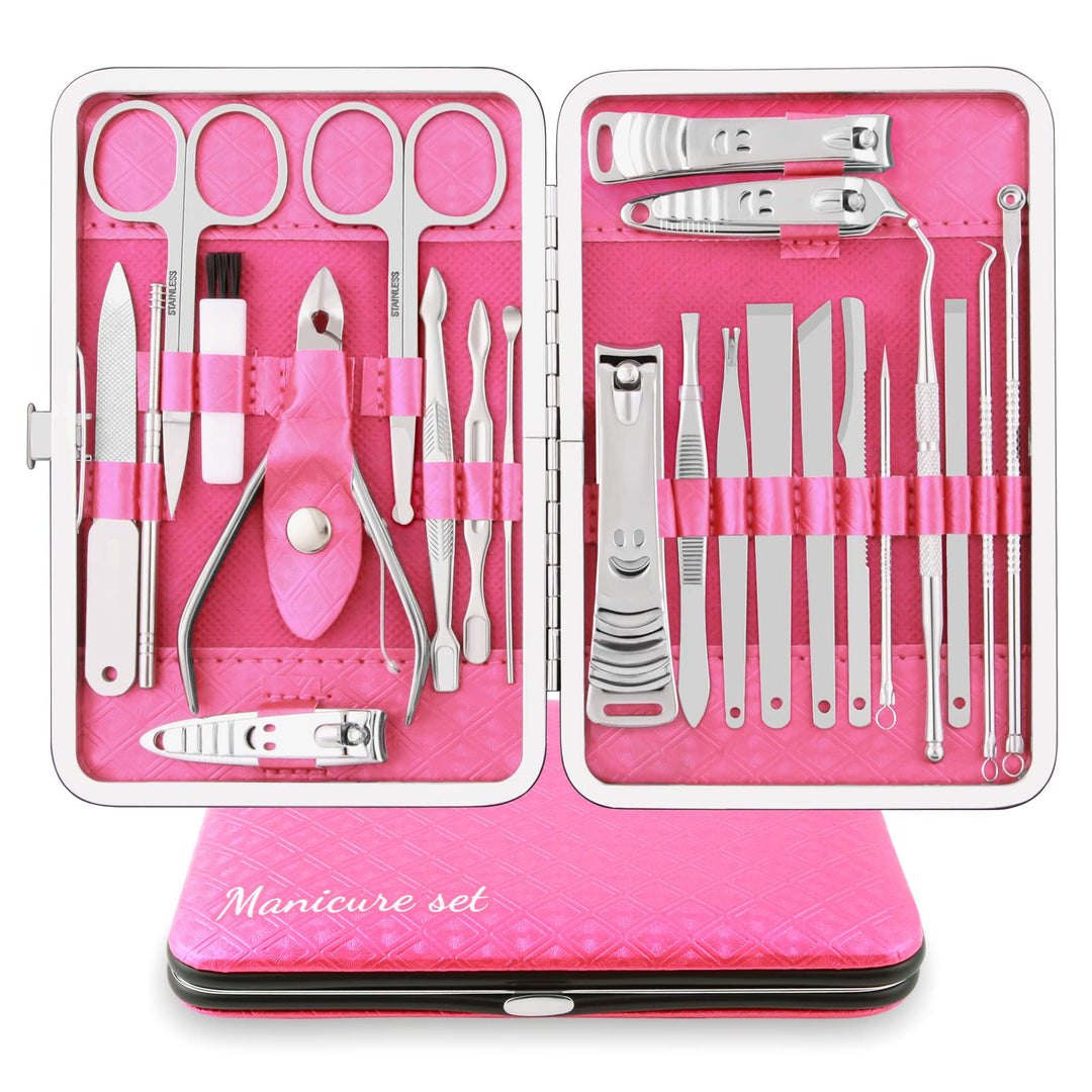 Maniküre Set 23 stücke Professionelles Nagelknipser Kit Pediküre Kit Pflegeset aus Edelstahl Nagelpf