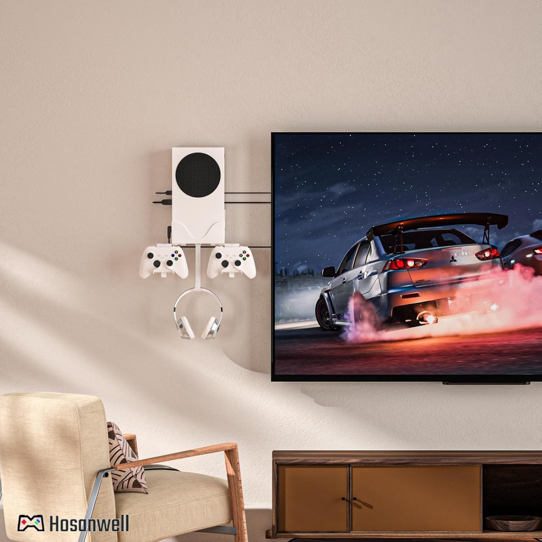 Hosanwell Xbox Series S Wandhalterungs, Halterungs Wand für Xbox Series S Konsole und Controller und