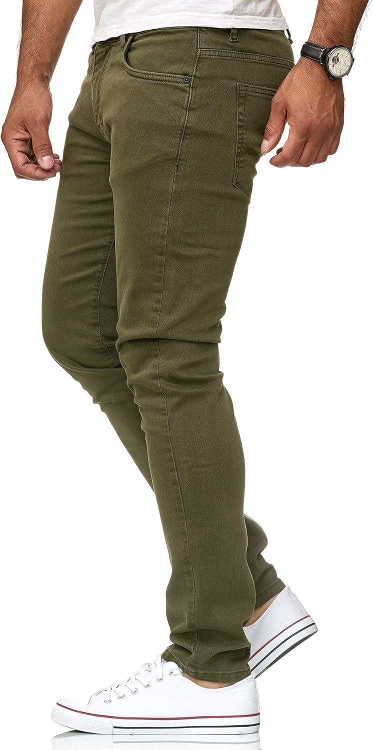 Red Bridge Herren Jeans Hose Slim-Fit Röhrenjeans Denim Colored 30W / 34L Khaki, 30W / 34L Khaki