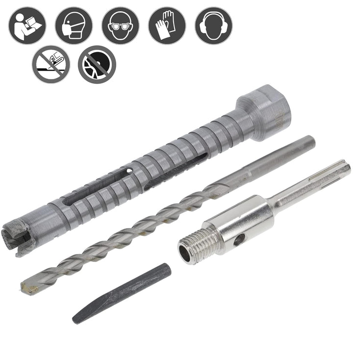 PRODIAMANT Diamant Bohrkrone ø 20mm Nutzlänge 150mm mit SDS Adapter lasergeschweisst für trocken Boh