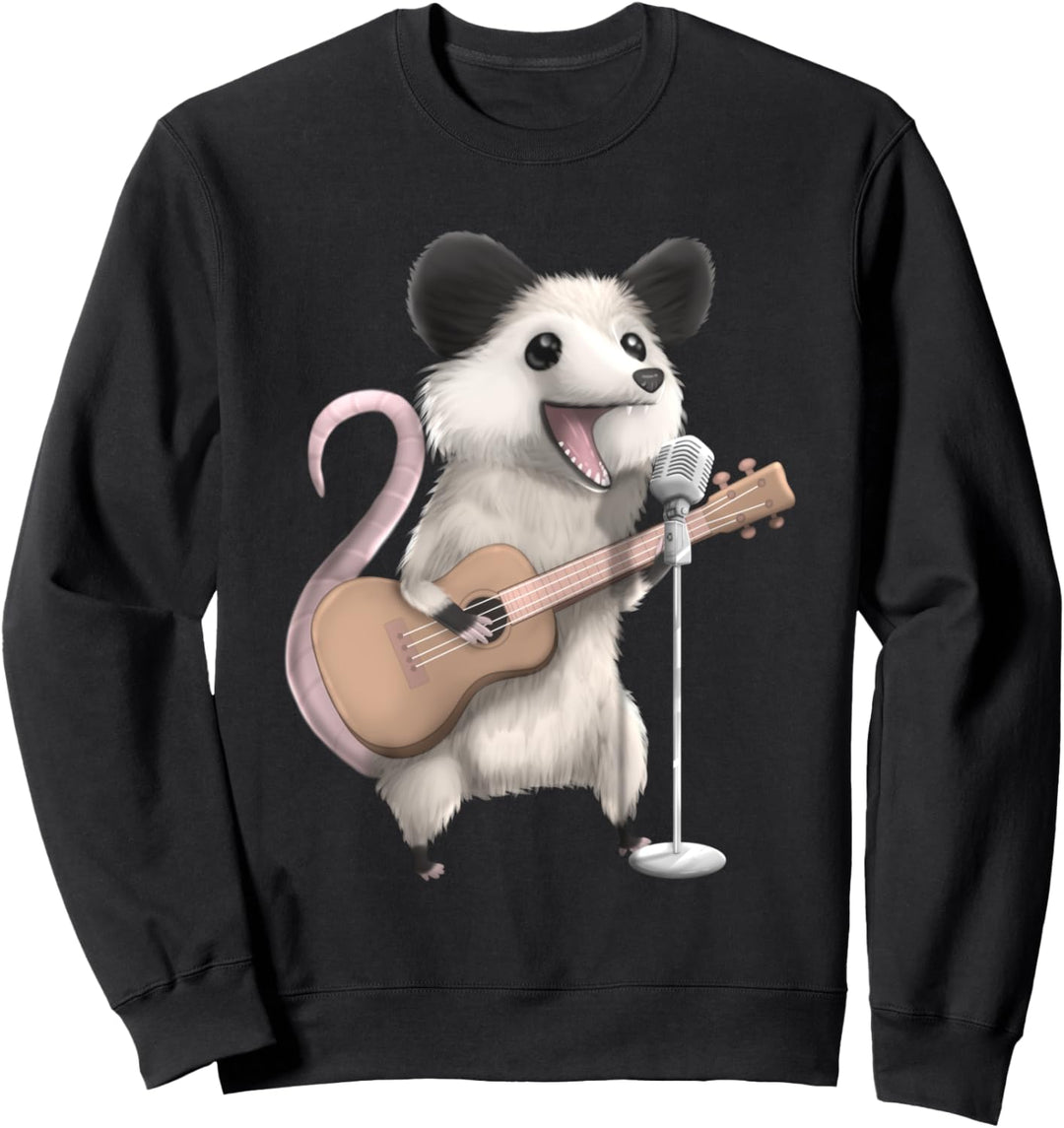 Possum Singing Guitar Player Musician Music Guitarist Cute Sweatshirt