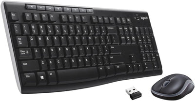 Logitech MK270 Kabelloses Set mit Tastatur und Maus für Windows, Spanisches QWERTY-Layout - Schwarz