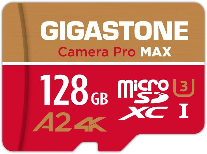 [5 Jahre kostenlose Datenwiederherstellung] GIGASTONE 128GB Micro SD-Karte, Kamera Pro MAX, bis zu 1